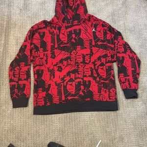Jordan Red and Black Graphic Hoodie